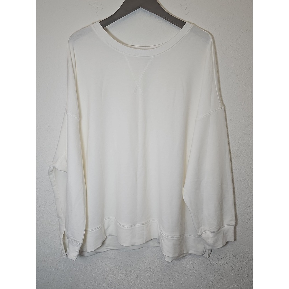 JoySpun‎ Pajama Set-Long Sleeve Top/Long Bottoms Gray And White 3X